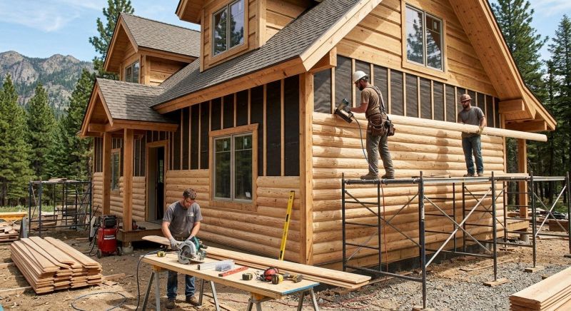 Log Siding Installation in Highland, MI