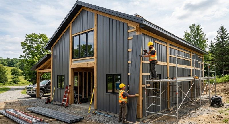 Metal Barn Siding Installation in Livingston County, MI